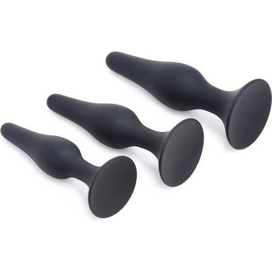 MASTER SERIES TRIPLE SPIRE TAPERED SILICONE ANAL TRAINER SET