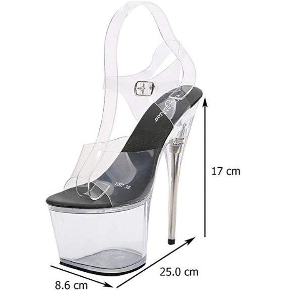 Zapatillas de segunda plataforma con correas transparente
