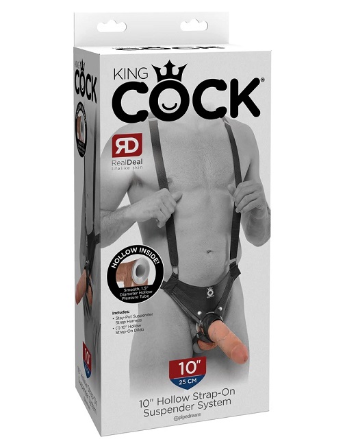 KING COCK 10" Hollow Strap-On Suspender System