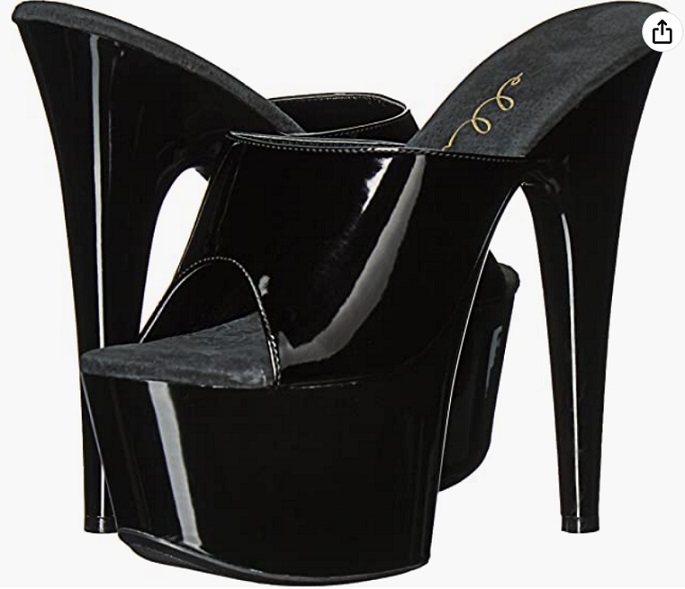 Zapatillas de plataforma con cubierta de Charol Negro