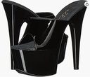 Zapatillas de plataforma con cubierta de Charol Negro