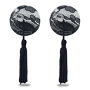 Nipple Pastie Black Lace Round Tassel Reusable