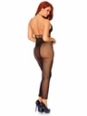 LEG AVENUE Halter Dual Net Backless Dress with Cut Our Detail