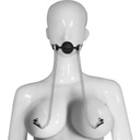 BONDAGE FETISH Breathable ball gag with nipple clamps