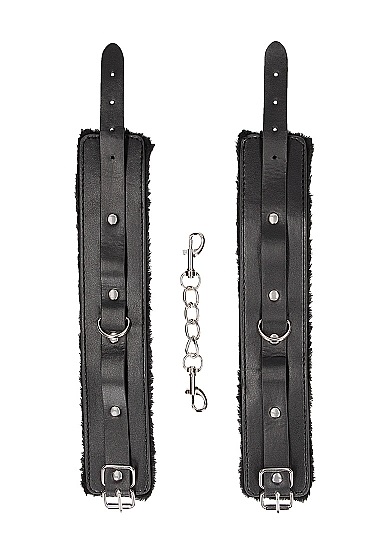 Ouch! Plush Bonded Leather Ankle Cuffs with Adjustables Straps