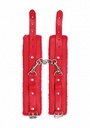 Ouch! Plush Leather Hand Cuffs - Rojo