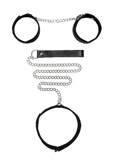 Ouch! Velcro Collar With Leash and Hand Cuffs whit Adjustable Straps