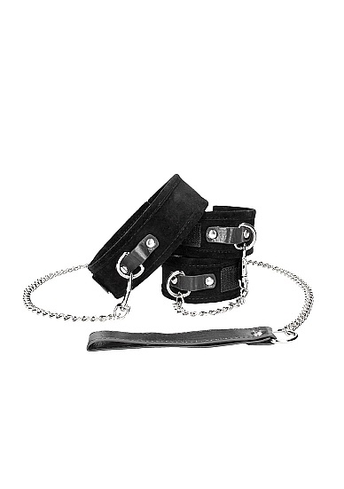 Ouch! Velcro Collar With Leash and Hand Cuffs whit Adjustable Straps