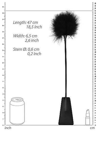 Ouch! Crop With Feather Black