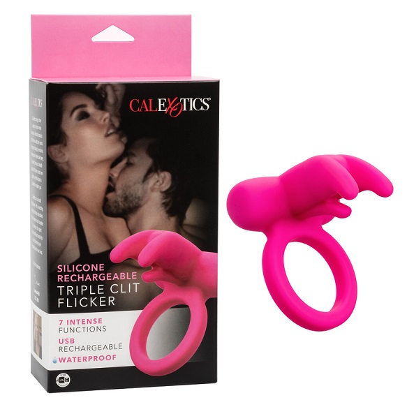 CALEXOTICS SILICONE RECHARGEABLE TRIPLE CLIT FLICKER