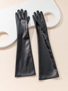 Guantes Largos Cuerina - Negro