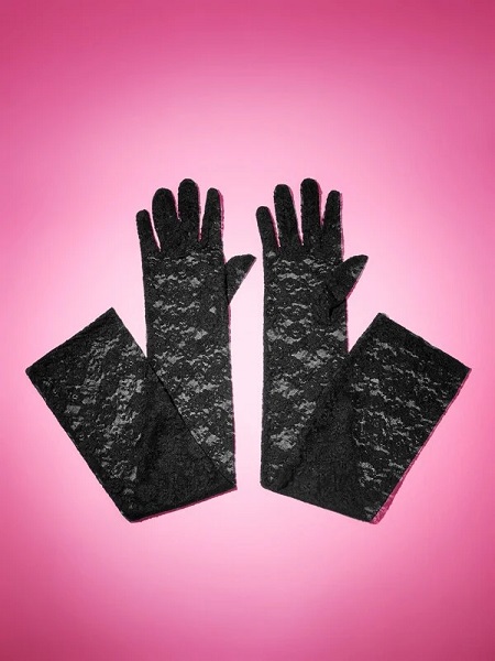 Guantes Largos con encaje - Negro