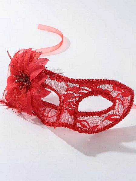 Antifaz Flor Rojo Poliester