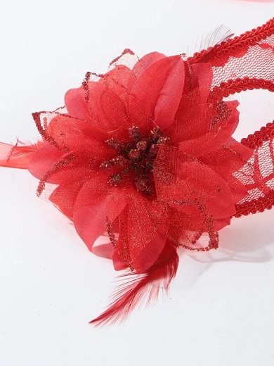 Antifaz Flor Rojo Poliester