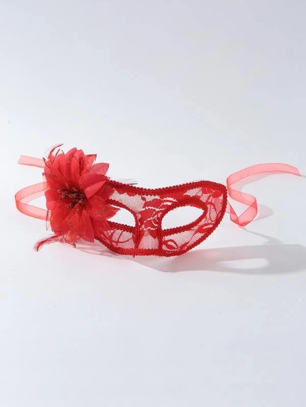 Antifaz Flor Rojo Poliester