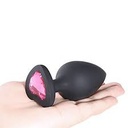 Plug Negro Silicon Gema Corazón - Mediano