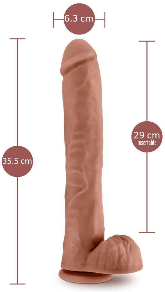 AU NATUREL Daddy - 14" DILDO - Marrón