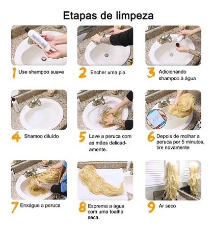 Peluca Mujer Dama Larga Ondulada Castaño Síntetica