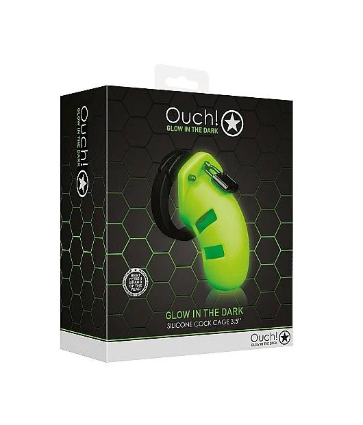 Ouch! SILICONE COCK CAGE - Glow in the Dark