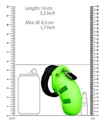Ouch! SILICONE COCK CAGE - Glow in the Dark