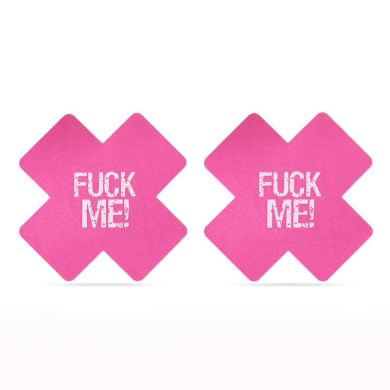 FUCK ME Cross Pattern Nipple Pasties