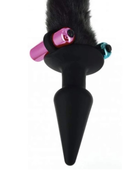 TAILZ - BLACK CAT TAIL ANAL PLUG & MASK SET