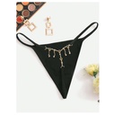 Tanga Cadena Estrella - Negro - Mediano