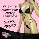 Columpio Body de lycra brillosa negra