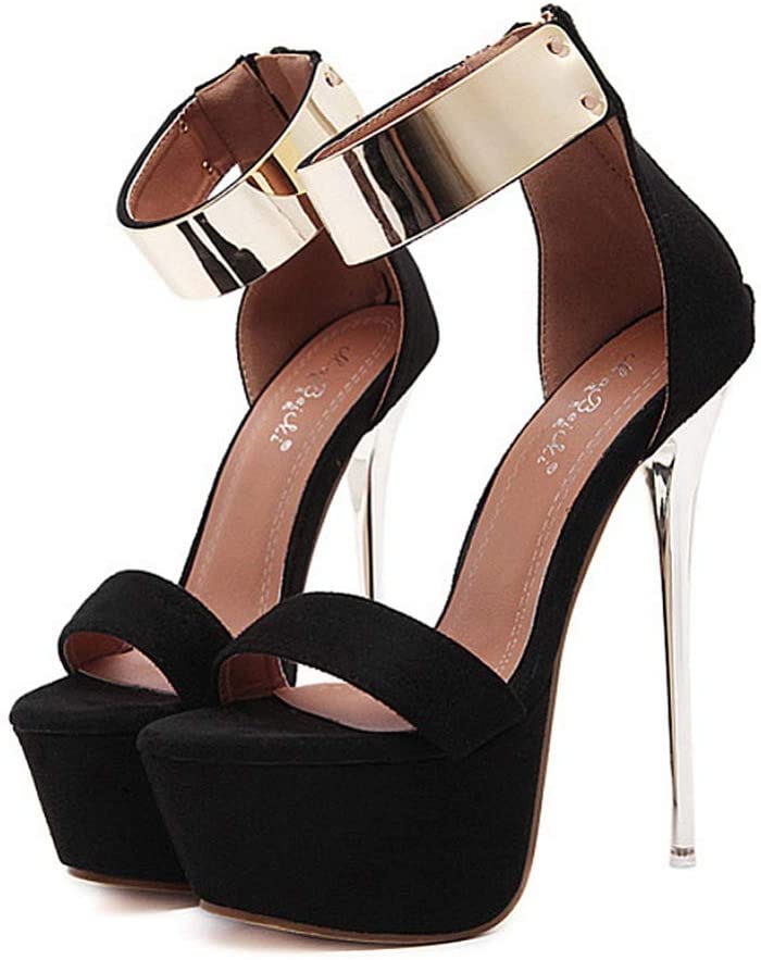 Zapatilla Sky High Stiletto Heel Pumps Negro
