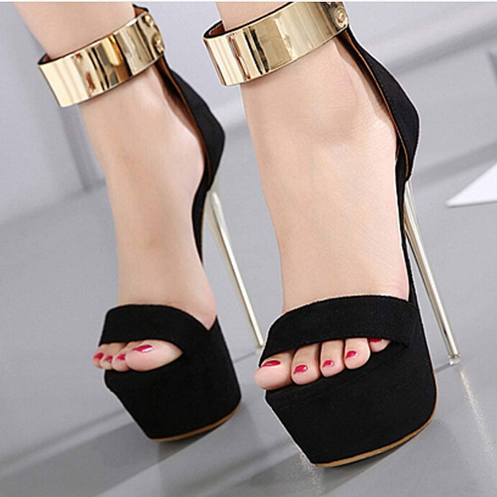 Zapatilla Sky High Stiletto Heel Pumps Negro