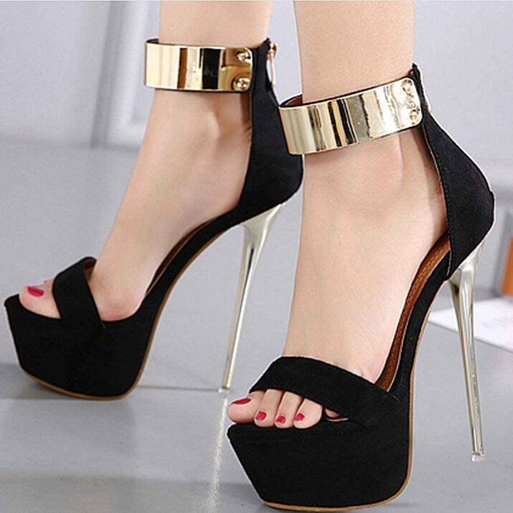 Zapatilla Sky High Stiletto Heel Pumps Negro