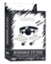 BONDAGE FETISH Breathable ball gag with nipple clamps