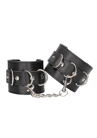 Ouch! Bonded Leather Hand or Ankle Cuffs with Adjustables Straps
