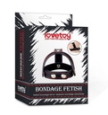 BONDAGE FETISH LEATHER COCKRING WITH BALL DIVIDER