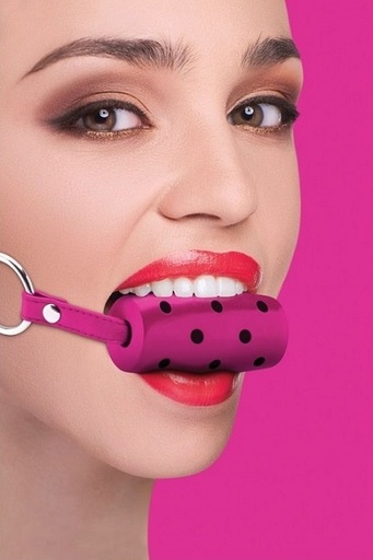 [OU122PNK] Ouch! CYLINDER GAG with leather straps - Rosa