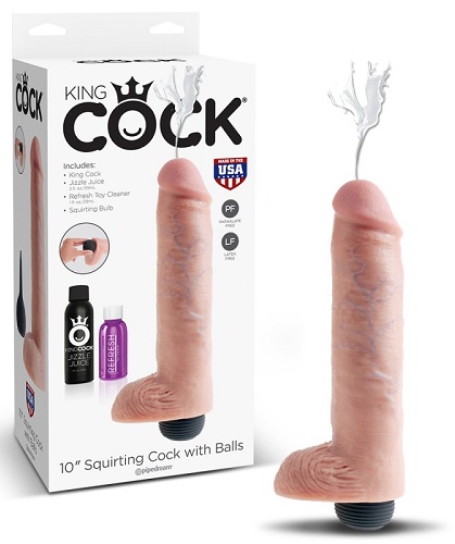[PD5604-21] KING COCK 10" Squirting Cock with Balls
