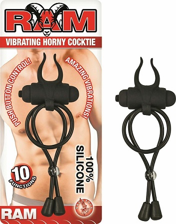 [NT2579] RAM VIBRATING HORNY COCKTIE - NEGRO