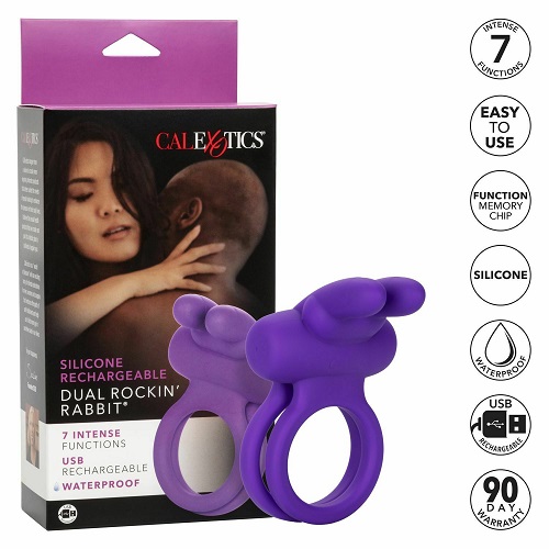 CALEXOTICS SILICONE RECHARGEABLE DUAL ROCKIN´ RABBIT