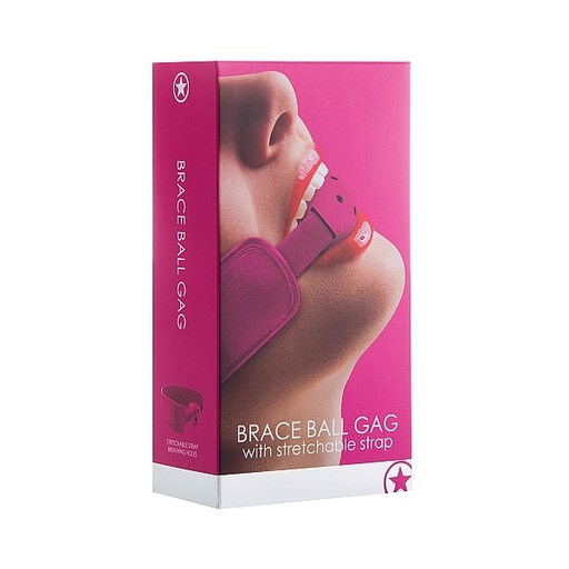 [OU121PNK] Ouch! BRACE BALL GAG with stretchable strap - Rosa