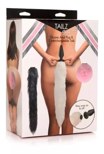 [AG828] TAILZ - Snap-on! Silicone Anal Plug & 3 Interchangeable Tails