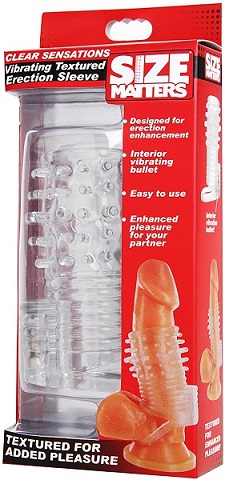 SIZE MATTERS CLEAR SENSATIONS Vibrating Textured Erection Sleeve
