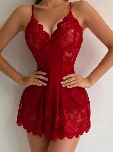[MBSHLVR011124] SH - Vestido Encaje Rojo - Mediano