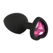 Plug Negro Silicon Gema Corazón - Mediano