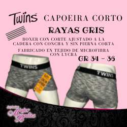 CAPOEIRA CORTO RAYAS GRIS - TWINS