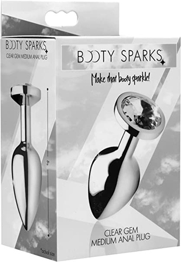 [AF632-Medium] BOOTY SPARKS CLEAR GEM MEDIUM ANAL PLUG