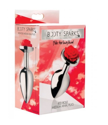 [AF634-Medium] BOOTY SPARKS RED ROSE MEDIUM ANAL PLUG