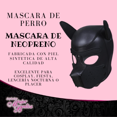[PMN-61] Máscara de Perro con bozal y collar
